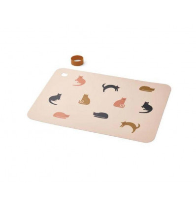 LIEWOOD Jude placemat silicone - miauw/ apple blossom