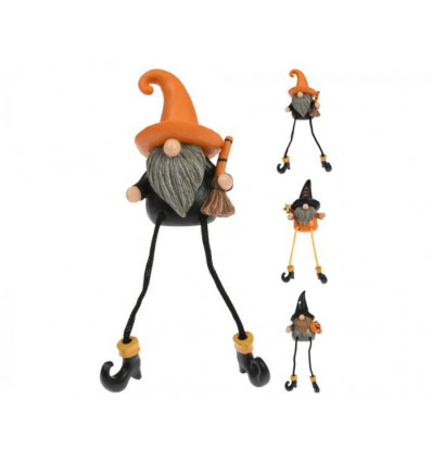 Halloween deco gnome met hangende benen- ass. (prijs per stuk)