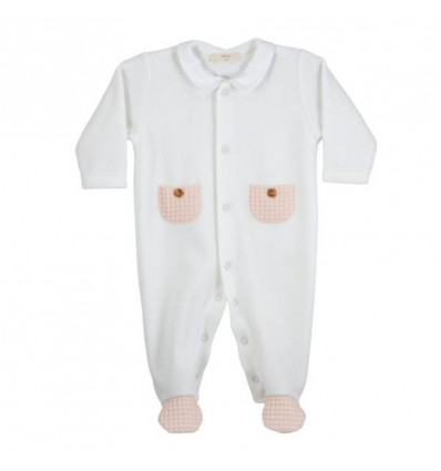 BABY GI Pyjama nest peach - wit - 1m