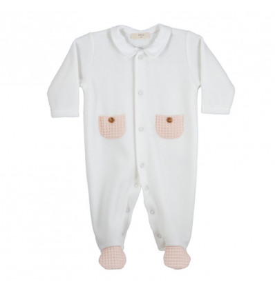 BABY GI Pyjama nest peach - wit - 6m