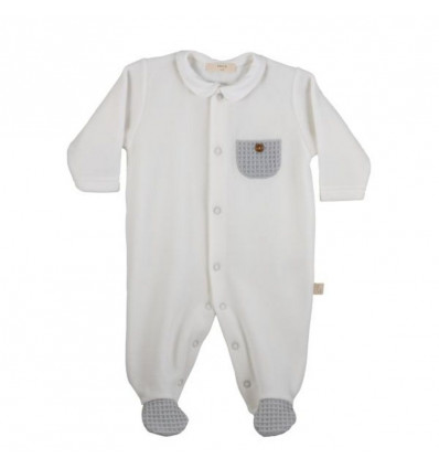 Baby Gi pyjama nest grijs - wit - 6m