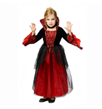 Kostuum Prinses rood/zwart - 128