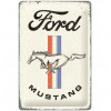Tin sign 20x30cm - Ford Mustang Horse/ stripes - logo