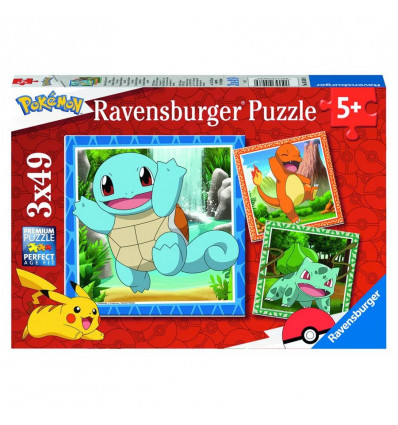 RAVENSBURGER Puzzel - Pokemon: Charland, Bulbasaur en Squirtle