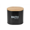 Wenko GARA Box zwart Bath met bamboe deksel ovaal