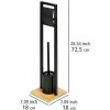 WENKO Bambusa WC-boy - 18x72.5x18cm - mat zwart gelakt staal/ bamboe (A)
