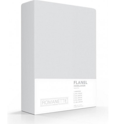 ROMANETTE Hoeslaken flanel - 90x200cm - silver
