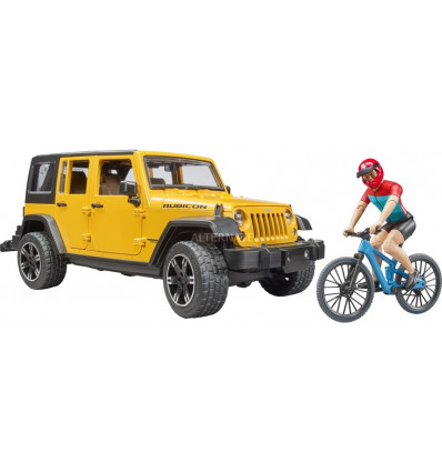BRUDER - Jeep Wrangler met mountain bike en fietser