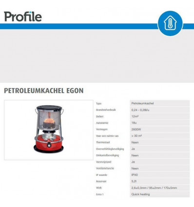 Profile EGON petroleumkachel 2600W 702252