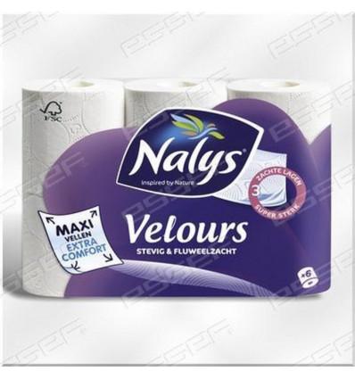 NALYS Velours toiletpapier maxi sheet - 3-laags 6 rollen