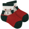 CONDOR Sokken merino wol teddy - groen/ rood - 12m