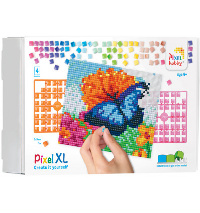 PIXEL - XL set 4 basisplaten - Blauwe vlinder
