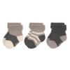 LASSIG Newborn sokken 3paar - 15/18 - antraciet/ taupe terry GOTS