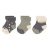 LASSIG newborn sokken 3paar - 15/18 - antraciet/ olijf GOTS
