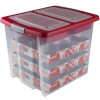 Sunware NESTA kerst opberbox - 45L - transparant/rood