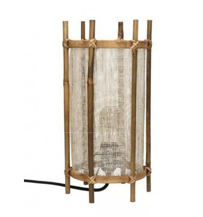 Pomax KASAI Tafellamp - 18.5x36cm - bamboe linnen naturel