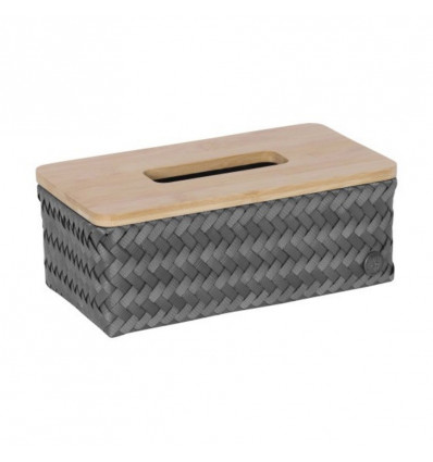 Handed By TOP FIT tissuebox - 27x15x10cm- donker grijs