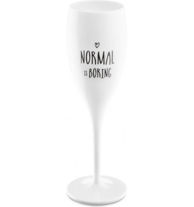 Koziol CHEERS NO.1 champagneglas 100ml - Normal is boring - cotton white