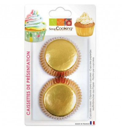 SCRAPCOOKING Cupcake vormpjes 48st- goud