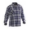 Jobman Gevoerd flanel shirt - M - navy/ grijs
