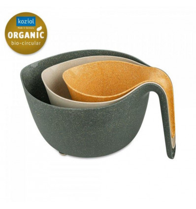 Koziol MIXXX set/3 bowls - nature wood/ desert sand/ ash grey