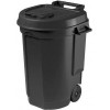 Vuilcontainer afvalbak 110L - zwart op wielen - tuincontainer afvalbak