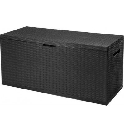 Kussenbox 350L 120x51x60cm - zwart look rattan