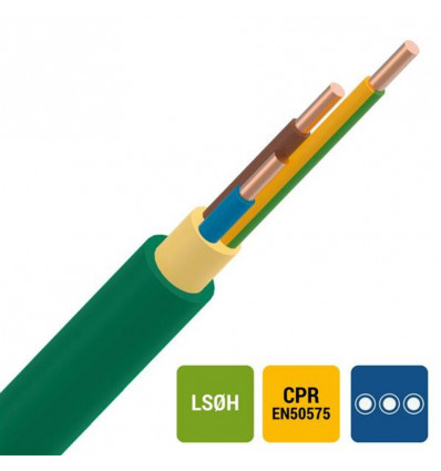 Kabel XGB 3G2.5 - per meter - groene kabel zonder halogeen