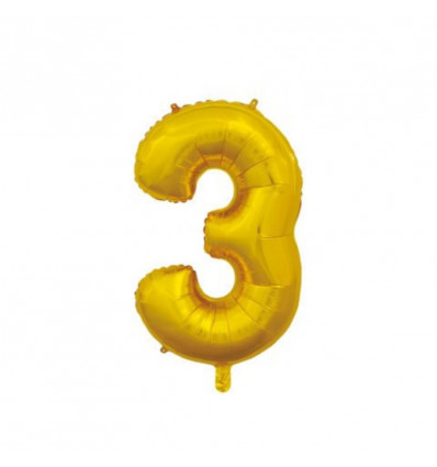 FIESTA Folie ballon '3' - 66cm - goud