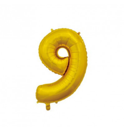 FIESTA Folie ballon '9' - 66cm - goud
