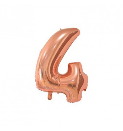 FIESTA Folie ballon '4'- 66cm- roze goud