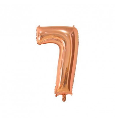 FIESTA Folie ballon '7'- 66cm- roze goud