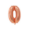 FIESTA Folie ballon '0'- 66cm- roze goud