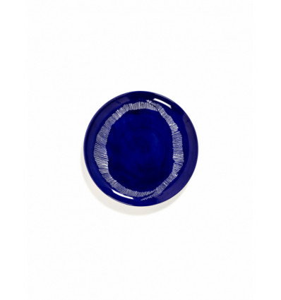 OTTOLENGHI Feast bord - L 26.5cm - lapis lazuli swirl stripes wit