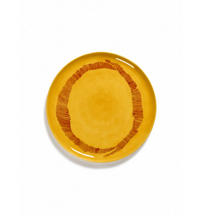 OTTOLENGHI Feast serveerbord 35cm- sunny yellow swirl stripes rood