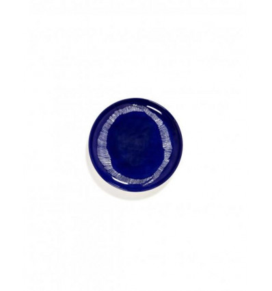 OTTOLENGHI Feast bord - M 22.5cm - lapis lazuli swirl stripes wit