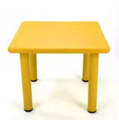 Tafel 62x62x52cm - geel pvc kindertafel speeltafel