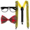 Set nerd accessoires volwassene - bril, strik en bretellen