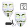 Masker wit mysterieus protest met LED verlichting