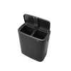 BRABANTIA Bo touch bin 2x 30L- mat zwart soft touch open- en sluitsysteem