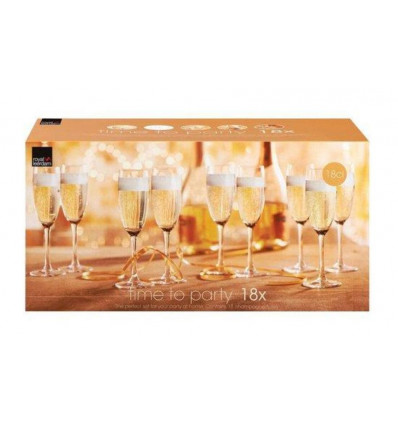 LEERDAM Time to party - Champagne glazen 18stuks 552515 TU uc