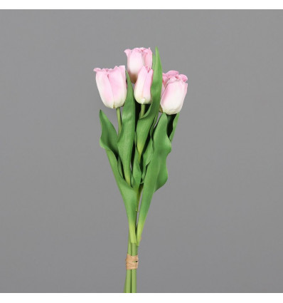Tulpen boeket 46cm - roze/ cream