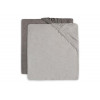 JOLLEIN 2 hoezen aankleedkussen badstof- 50x70cm - soft grey/ storm grey