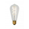 LUCIDE Lamp LED ST64 - E27 4.9W 2700K - dimbaar transparant