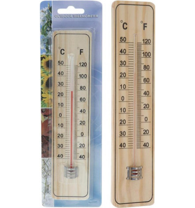 Thermometer hout - 22.5x5cm