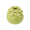 Vaas porselein - 11.3x10.5cm - groen delicate bloemen