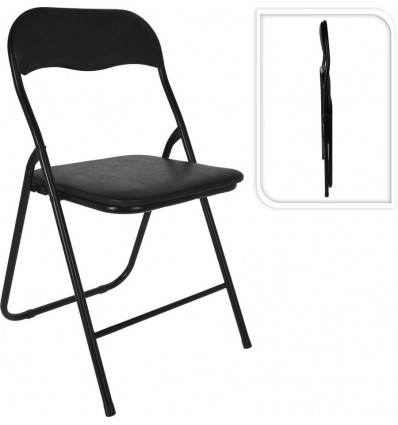 Vouwstoel PV zitting - 40x38cm - zwart plooistoel