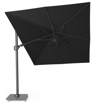CHALLENGER T2 parasol 350x260cm - zwart/ antraciet excl. voet