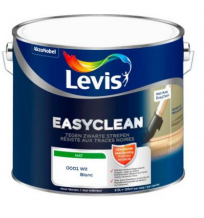 LEVIS Easyclean zwarte strepen 2,5L - mat mix - wit