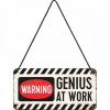 Hanging sign 10x20cm - Genius at work